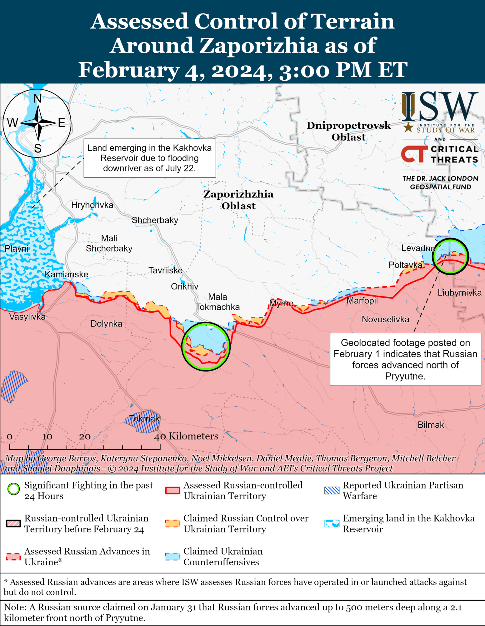 ISW ocenia, co przyniesie Rosji rozmieszczenie rezerw na Ukrainie i sporządziła prognozę na 2024 rok. Mapa