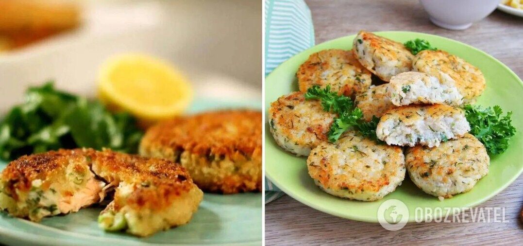 Potato and fish cutlets