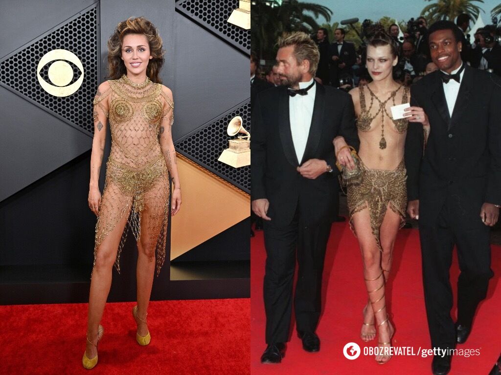 675 hours of work and 14 thousand pins: the meticulous work and Milla Jovovich's influence behind Miley Cyrus' dress for the Grammys. Photos