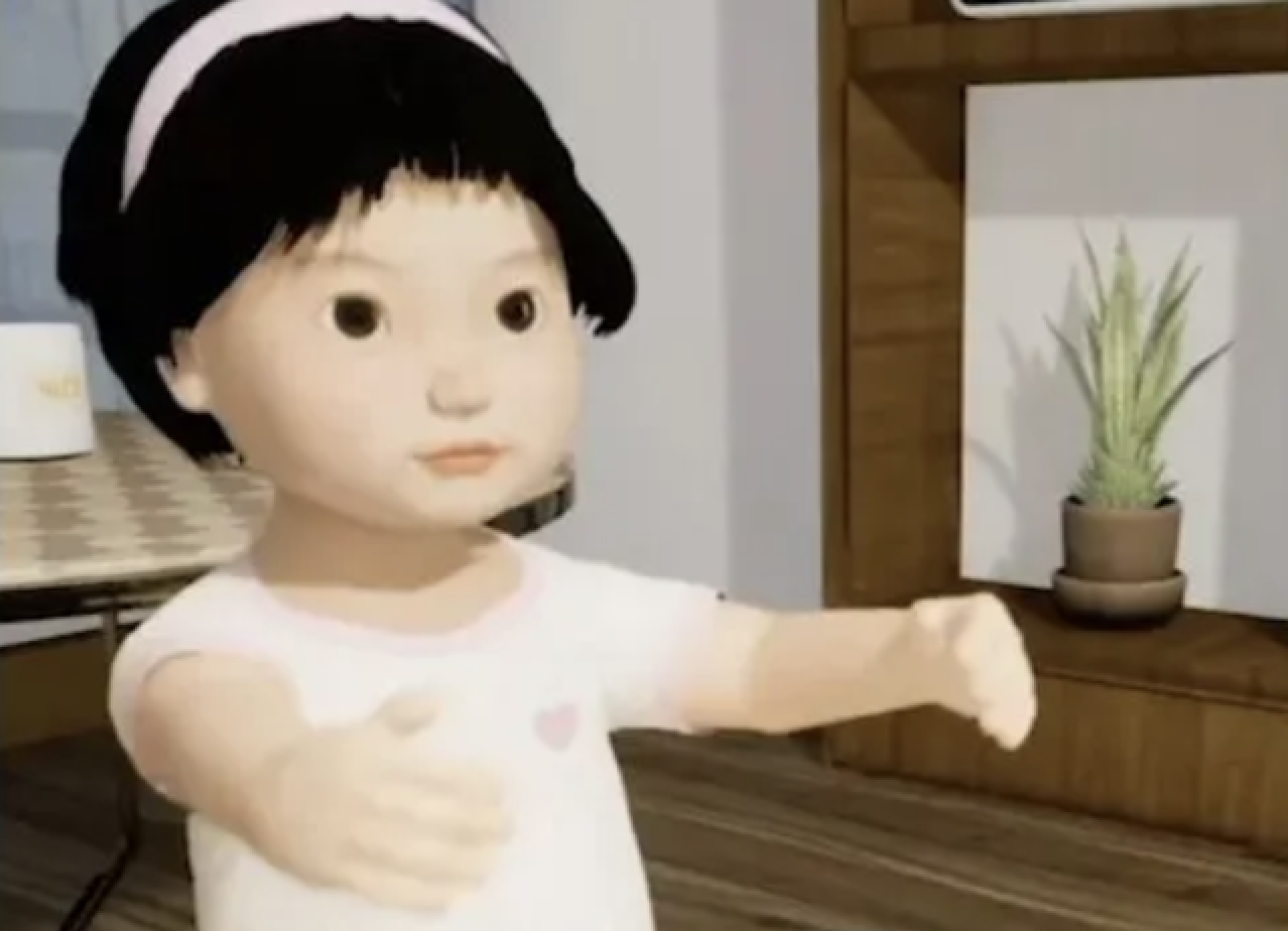 China has created the world's first ''child with artificial intelligence'' who can get angry and even wipe up spilled milk