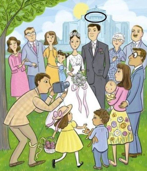 Only true puzzle fans will find a blue comb in a wedding picture: test yourself