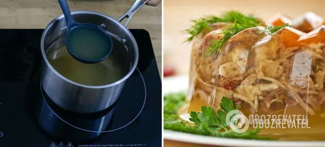 How to cook clear broth for aspic