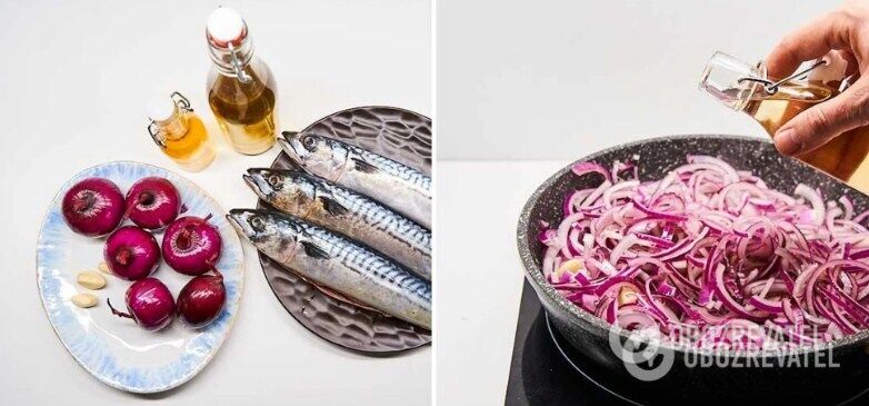 Marinated mackerel with onions