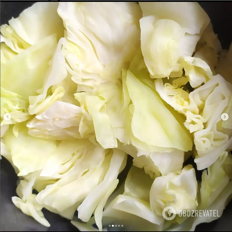 Boiled cabbage for cutlets