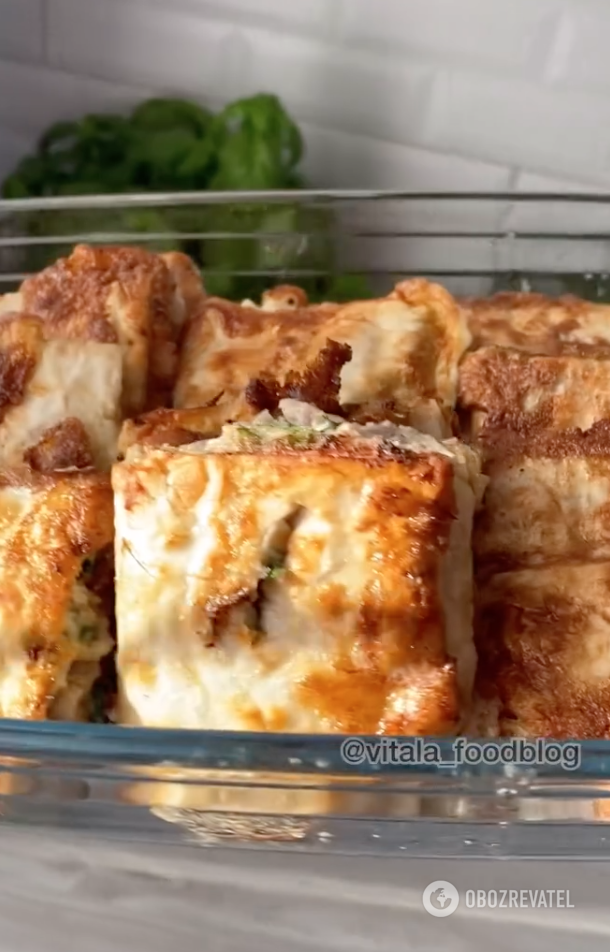 Ready-made envelopes with minced meat