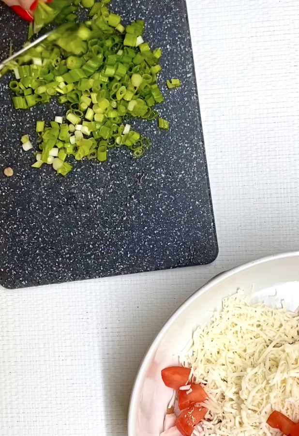 Cheese, onions, tomatoes for the dish