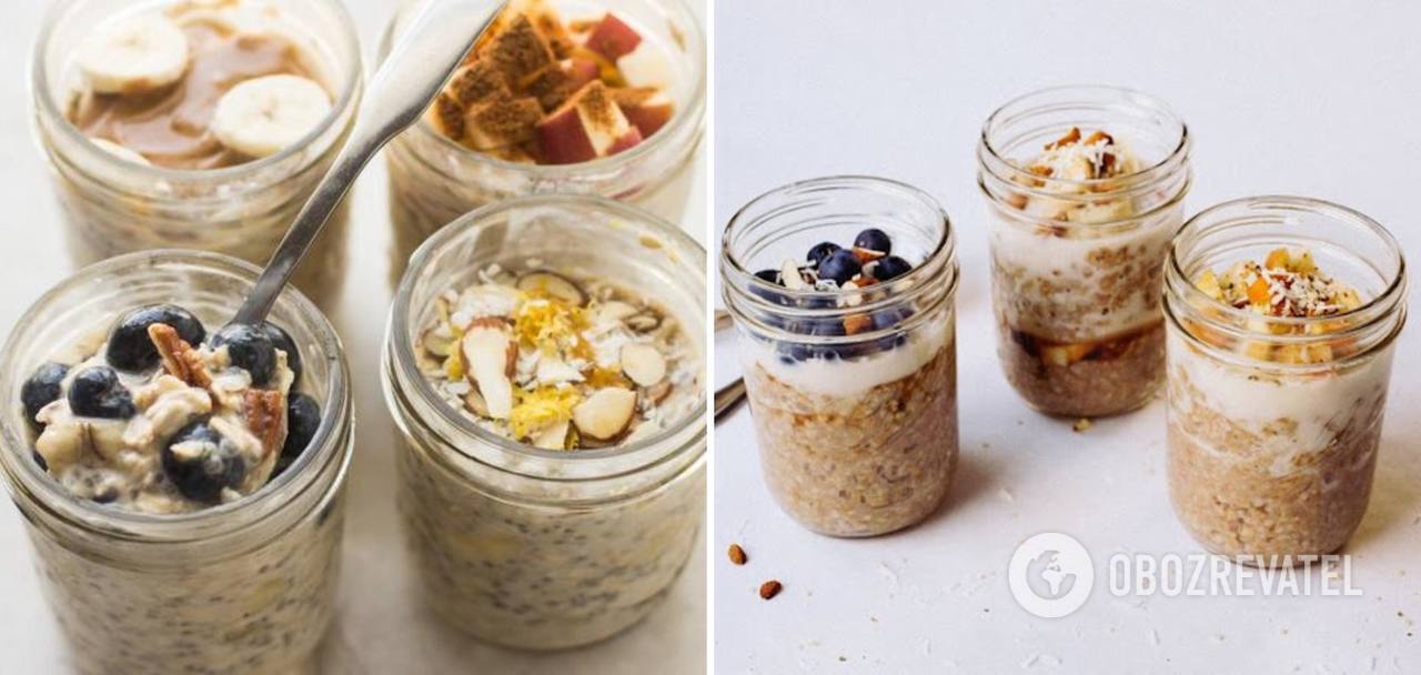 Healthy oatmeal with fruit