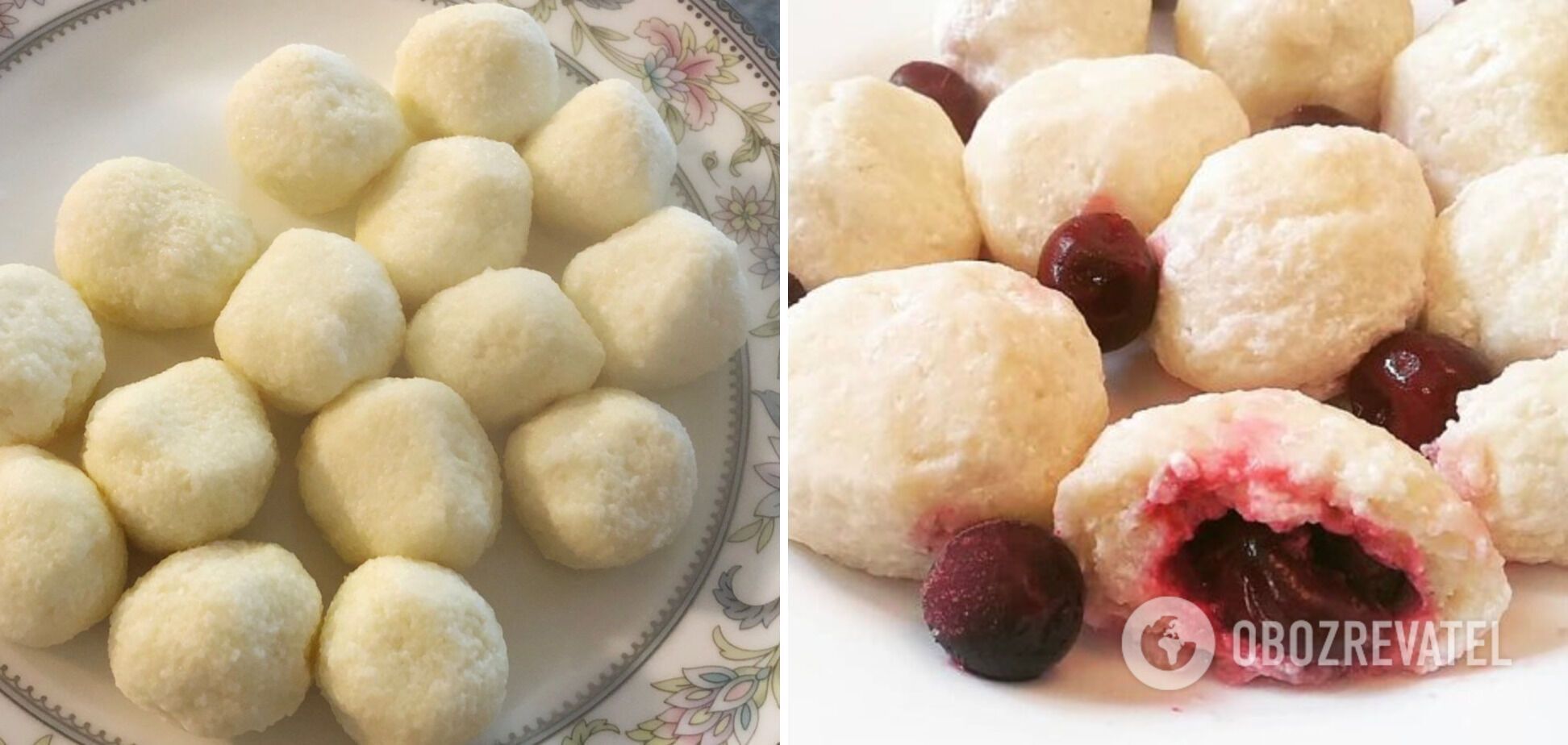 Lazy dumplings with cherries