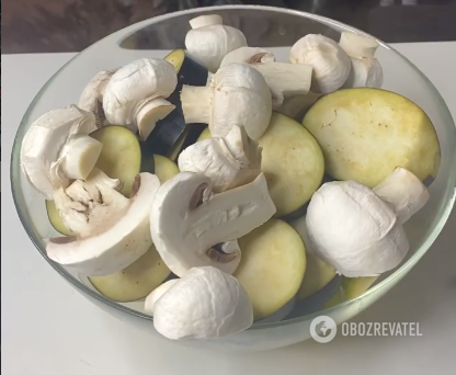 Chopped vegetables for frying