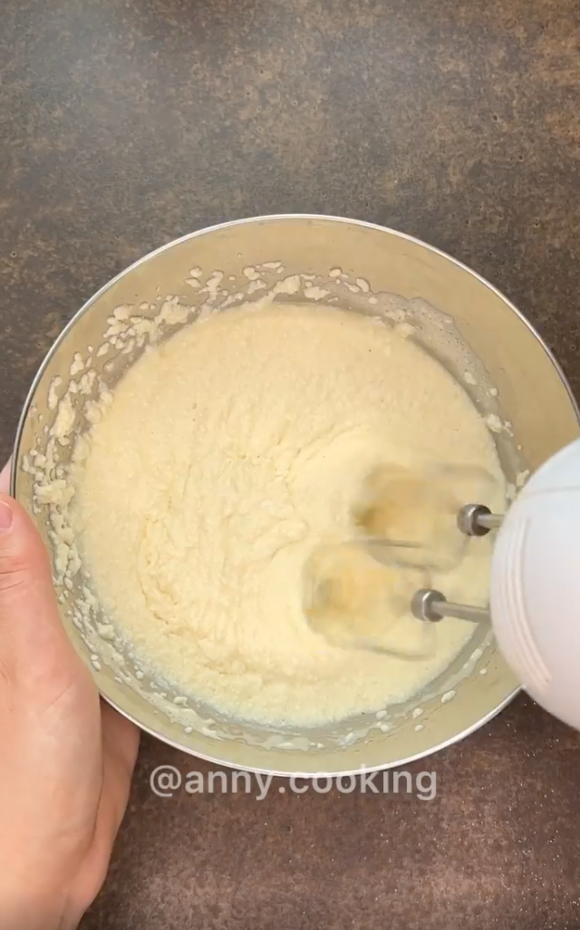 The dough can be whipped with a mixer.