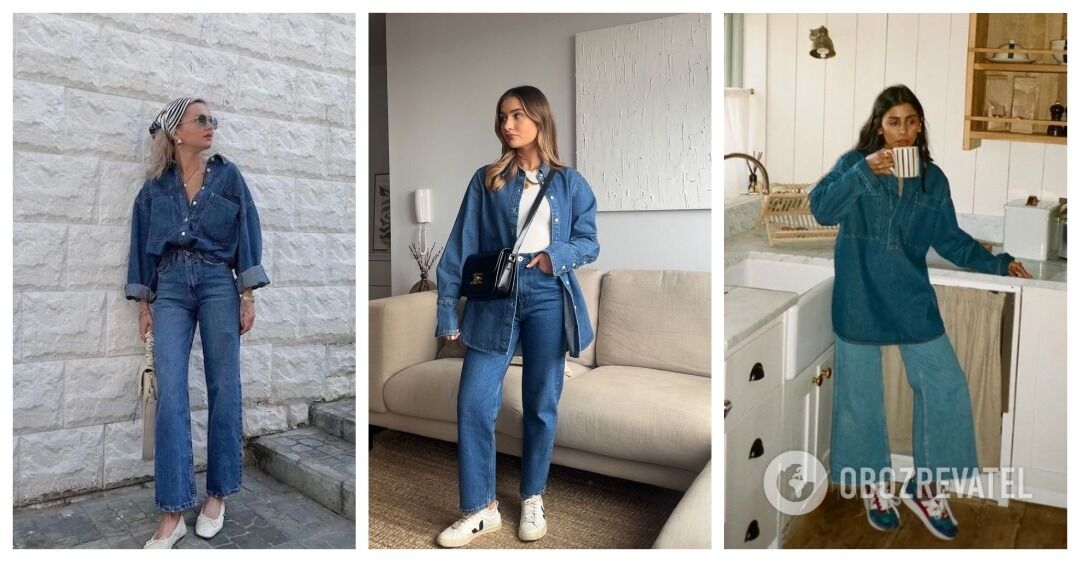 5 best colors to combine with simple blue jeans. Photos of the looks