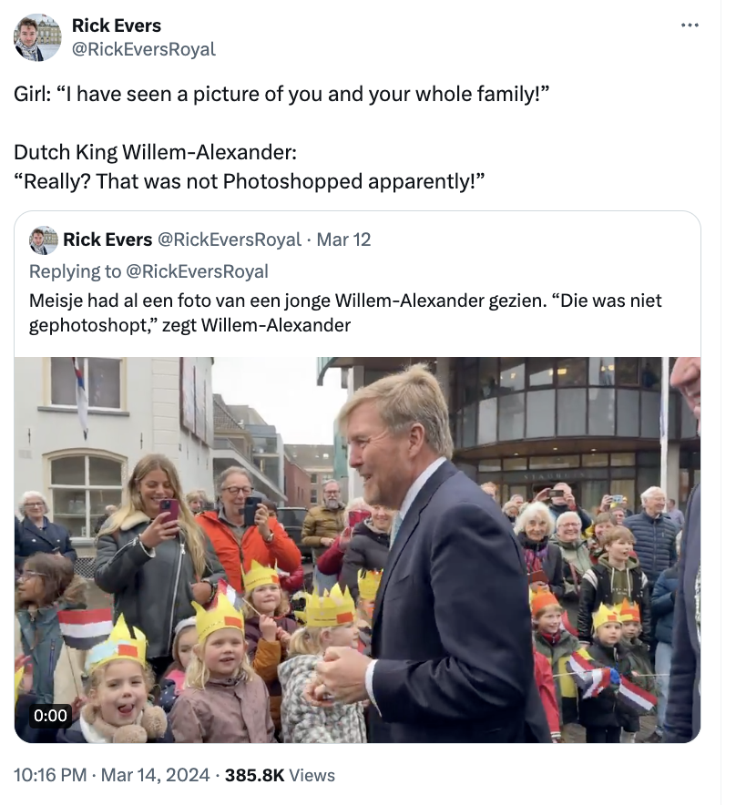 The Dutch crown prince trolled the ''missing'' Princess Kate Middleton over the Photoshop scandal