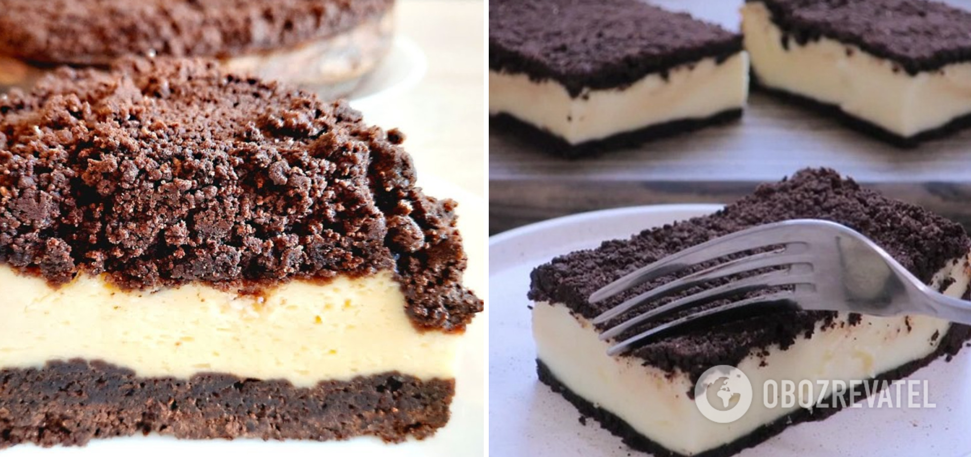 Chocolate cake with cheese