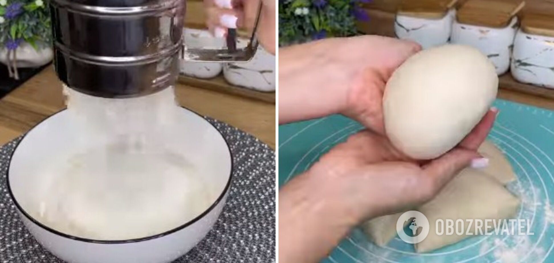 Preparing the dough for khachapuri