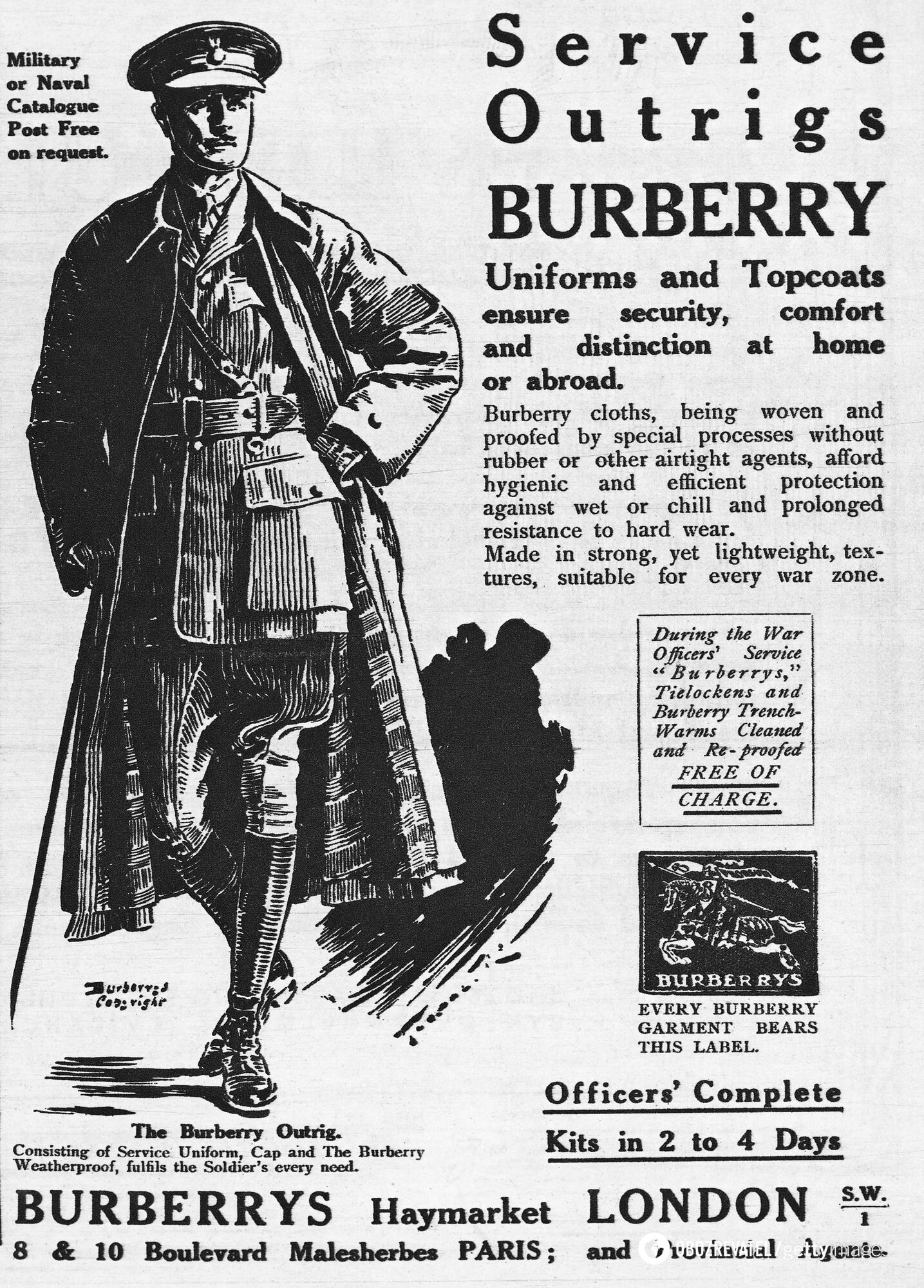 Thomas Burberry wynalazł funkcjonalny płaszcz przeciwdeszczowy dla żołnierzy