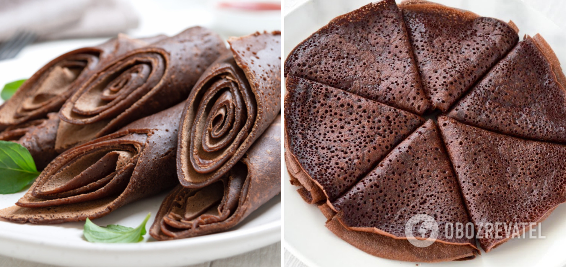 Chocolate pancakes with sugar-free milk