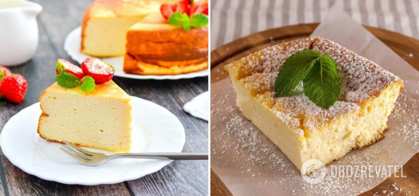 Delicious cottage cheese casserole without semolina and sour cream