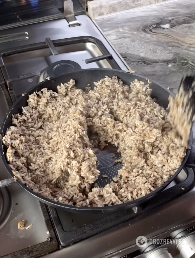 Rice and mushroom filling