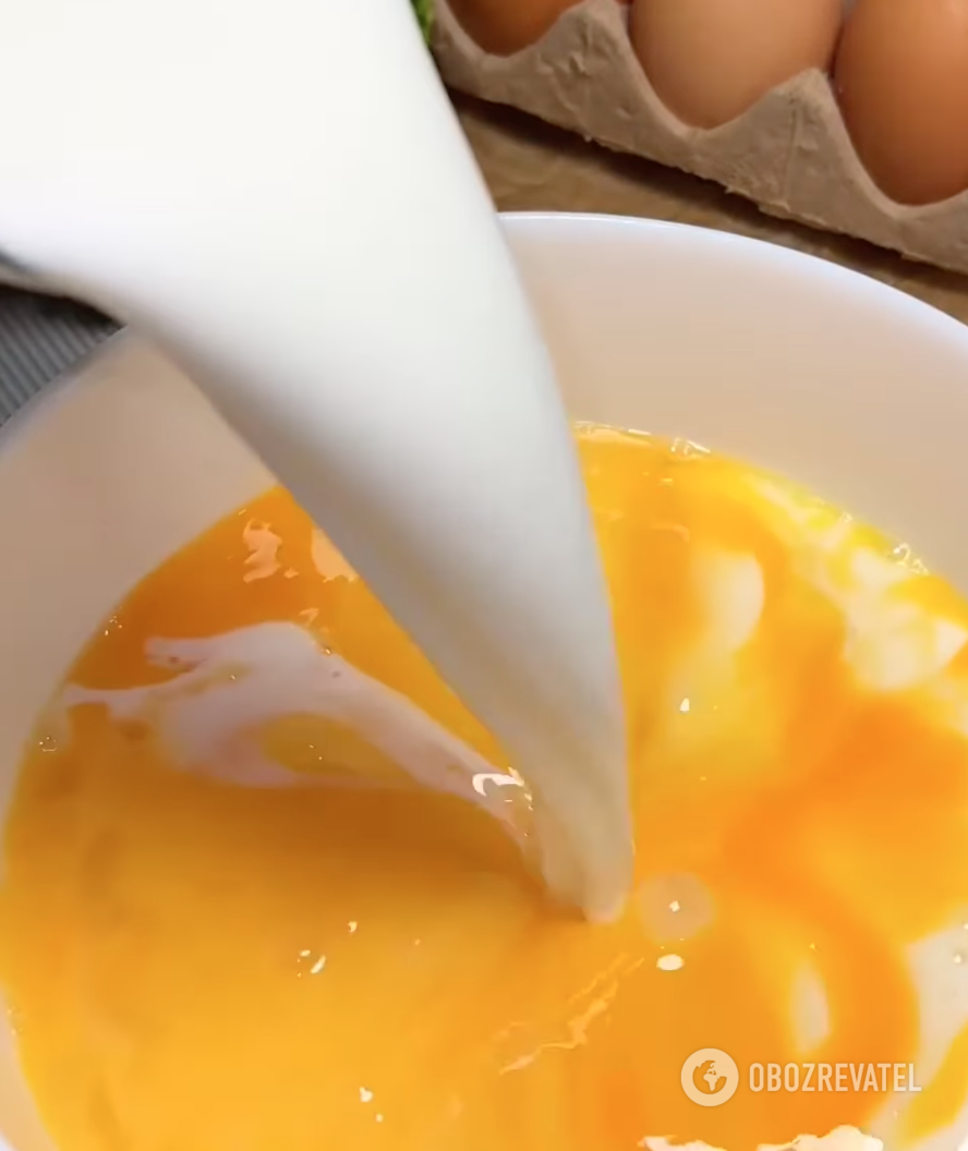 Egg and milk mixture for the dish