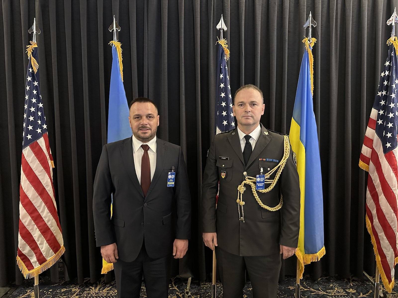 Ejup Maqedonci (left) at the 20th meeting of the Contact Group on Defence of Ukraine