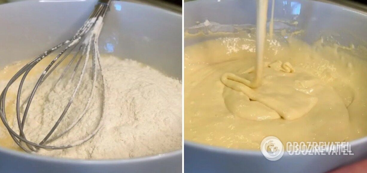 Milk dough for pancakes
