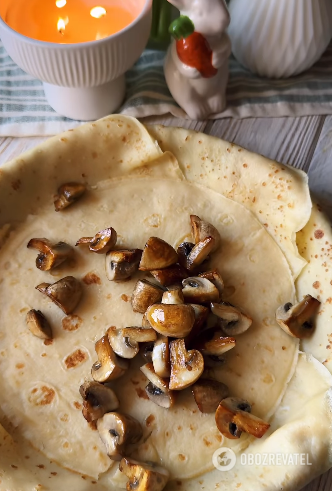 Meat and mushroom galette: what to cook if you have some pancakes left