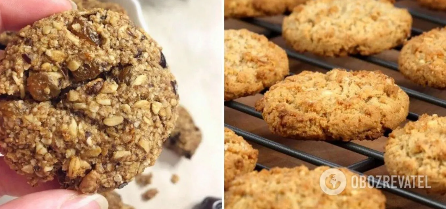 Oatmeal cookies without sugar, flour and butter