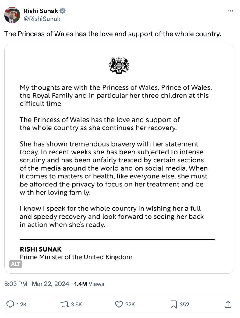 Rak Kate Middleton: Król Karol III, książę Harry i Meghan Markle, Biały Dom i brytyjski premier reagują na diagnozę księżnej