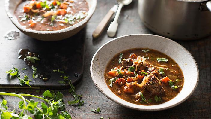 Soup with meat and potatoes