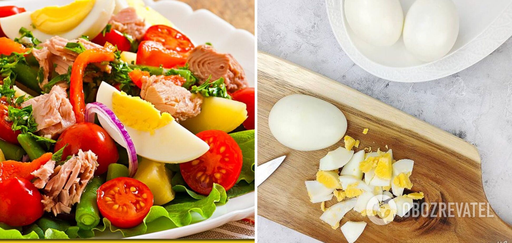 Boiled eggs salad