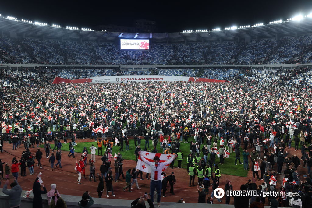 Stadion w Tbilisi po meczu Gruzja-Grecja