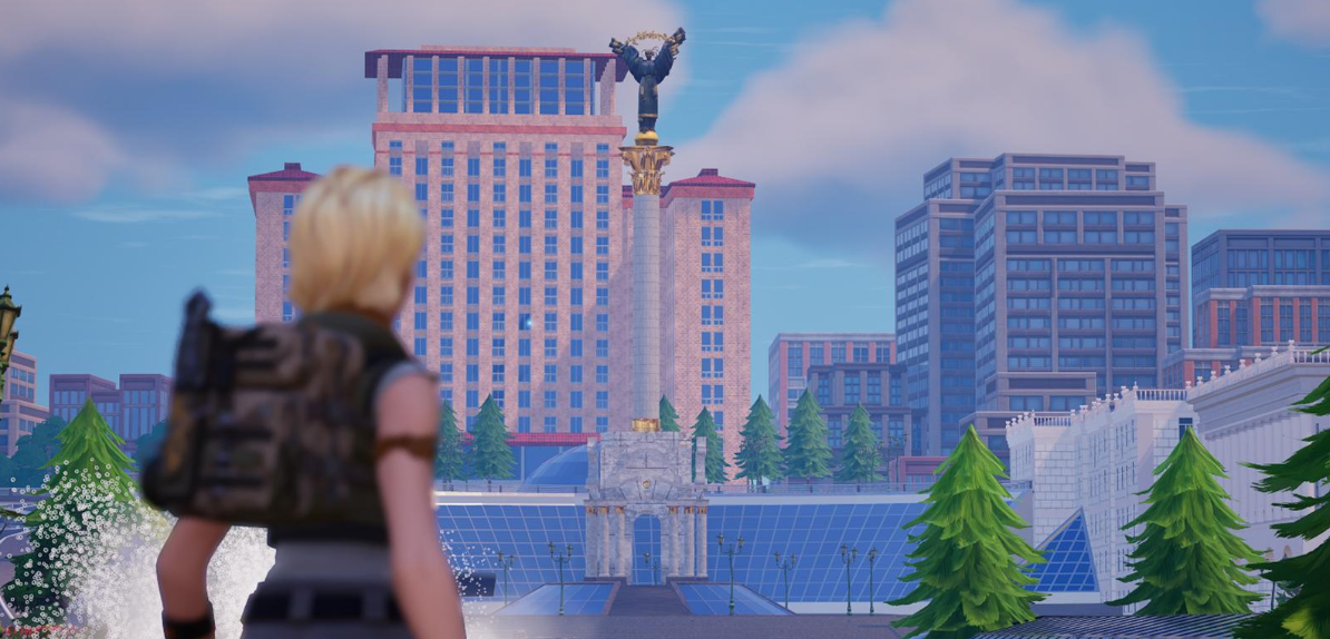 An exact replica of Maidan Nezalezhnosti appeared in Fortnite: how to open the map and why it will help to donate