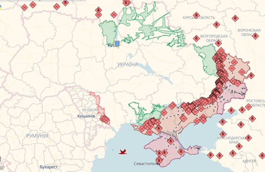 Mapa działań wojennych na Ukrainie