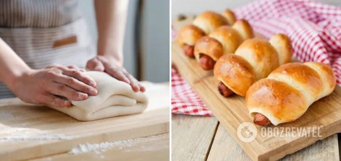 Sausages in the dough without yeast