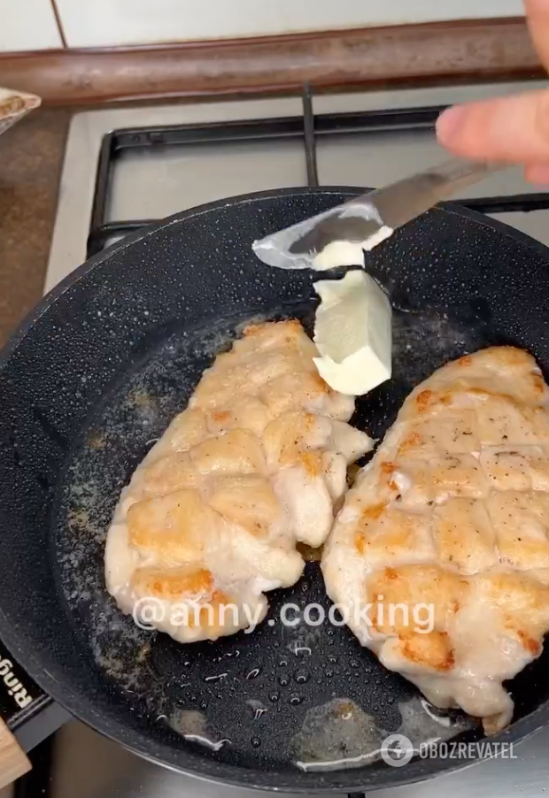 Cooking fillets with butter