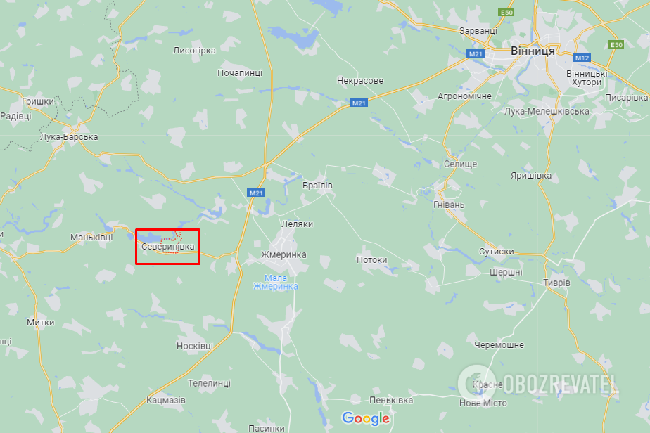 Severynivka village on the map