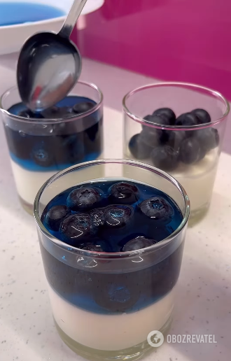 Blueberry mousse dessert: incredible taste and beauty in a glass