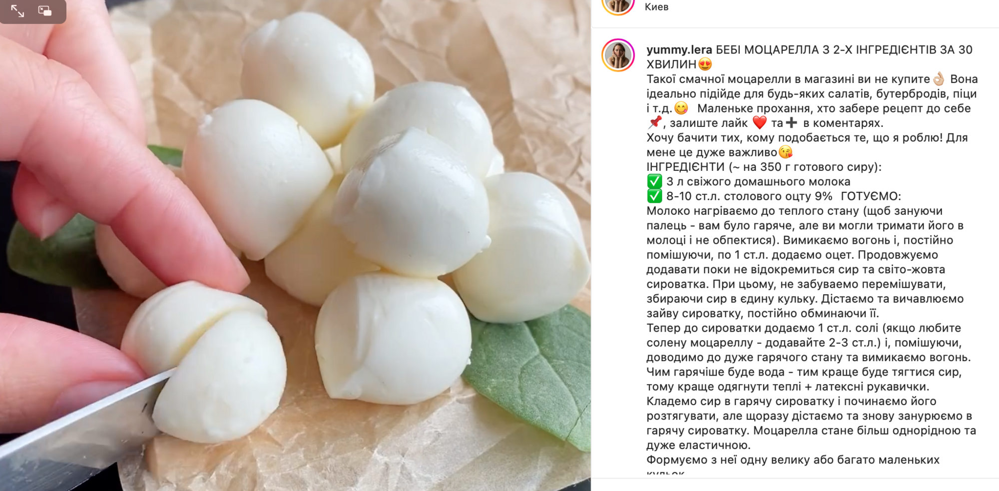 Mozzarella recipe