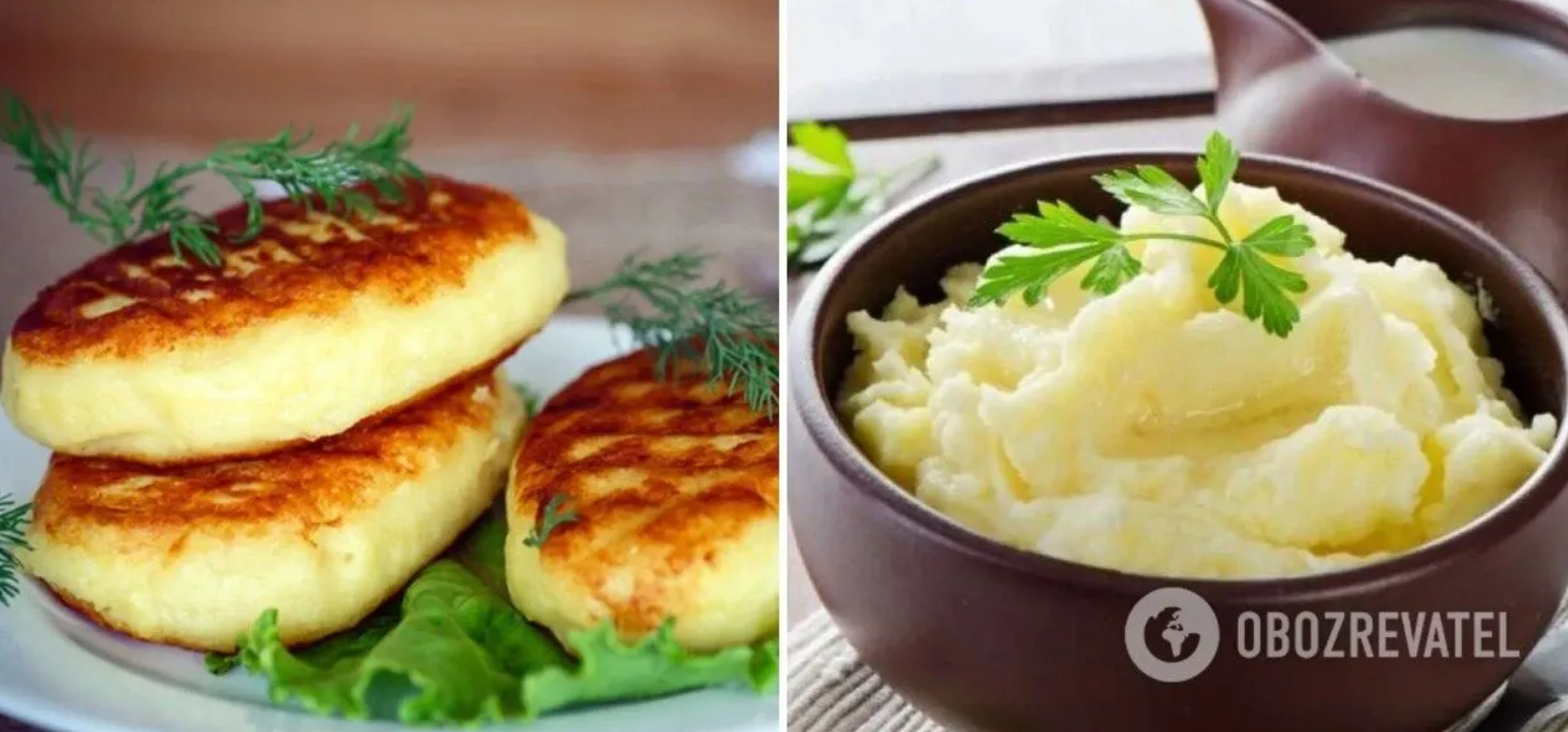 Potato pies with mashed potatoes