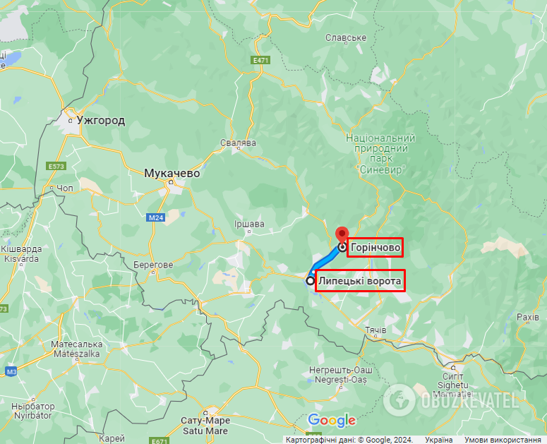 Wsie Gorincewo i Lipieckie Worota na mapie