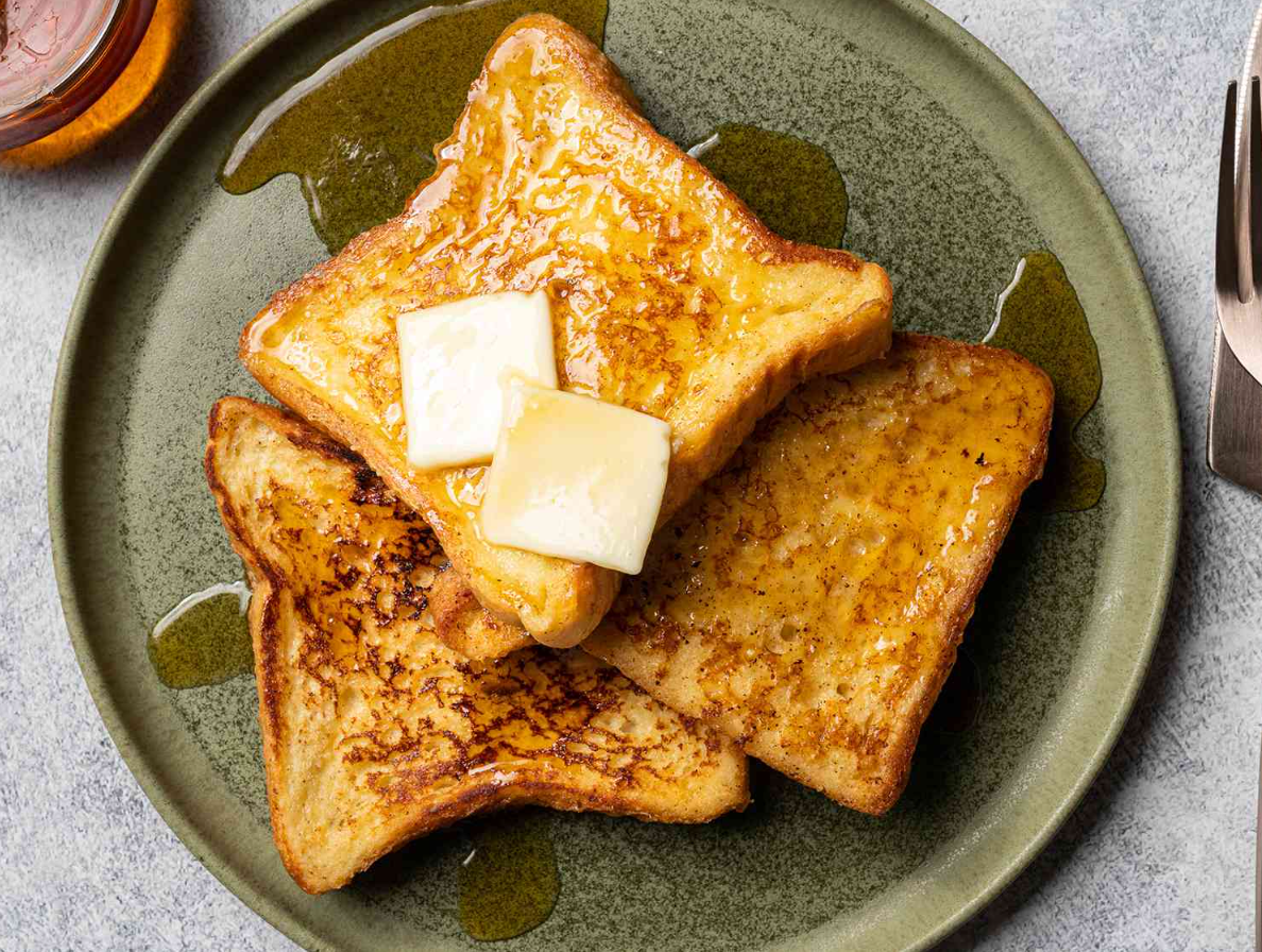 Delicious toast cooked in the oven