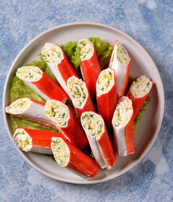 Appetizer of crab sticks