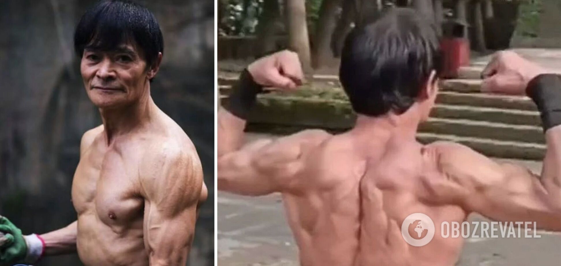 He runs and crawls: A 70-year-old Chinese grandfather with abs of steel reveals the secret of how he keeps fit