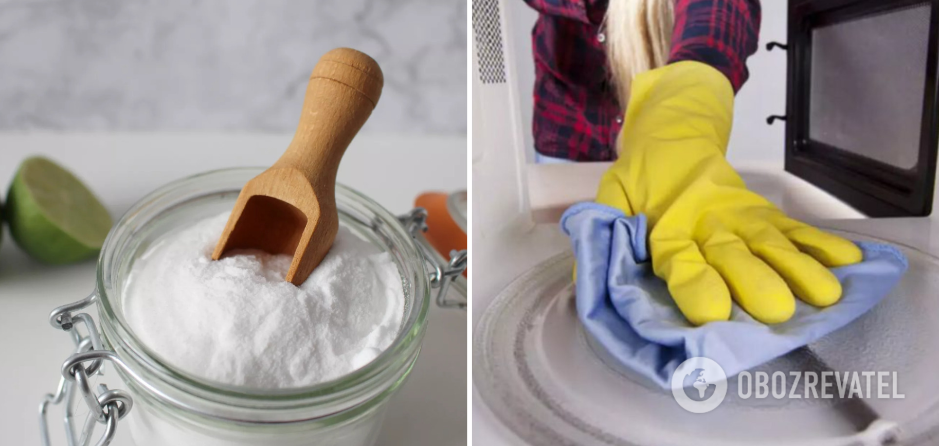 How to clean the microwave with baking soda