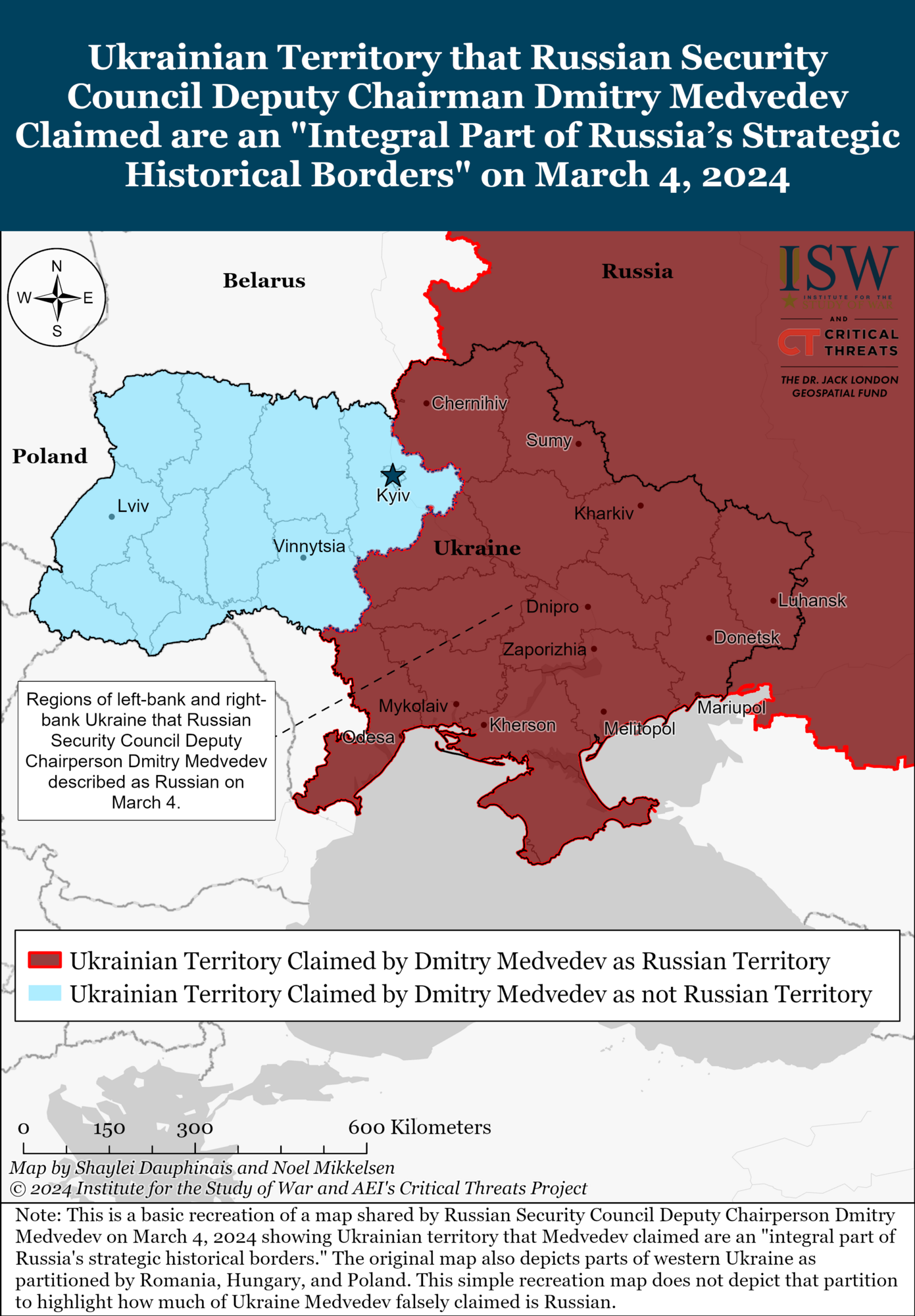 ''Zamach'' nie tylko na Ukrainę: ISW wyjaśnia, co kryje się za wypowiedziami Miedwiediewa o celach terytorialnych Rosji