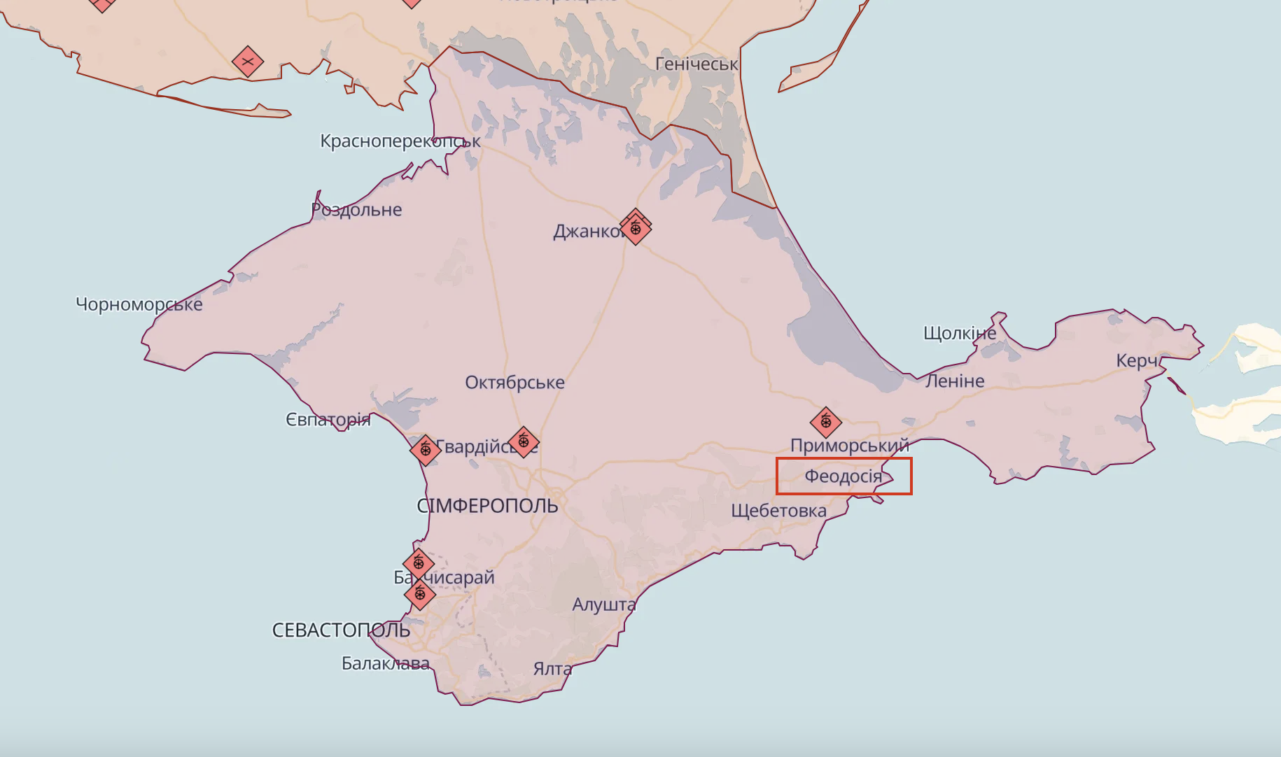 Feodosia on the map.