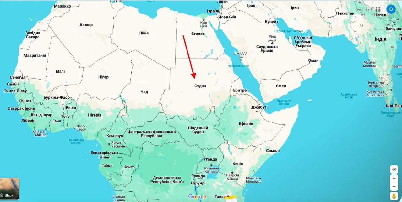 Sudan na mapie