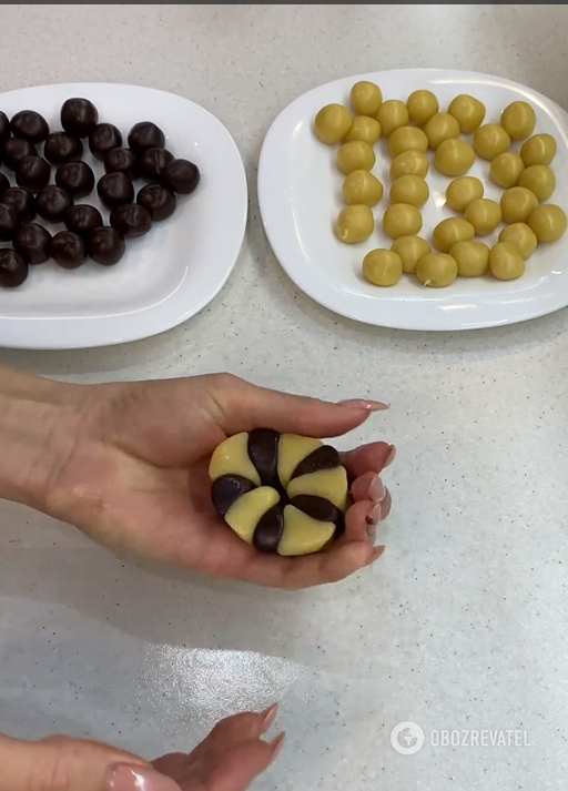 Elementary homemade Zebra cookies for tea: cooks for 20 minutes