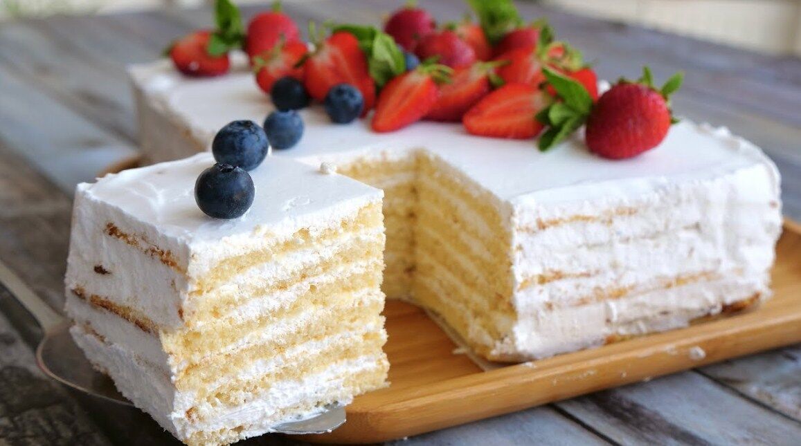 Delicious cake without baking