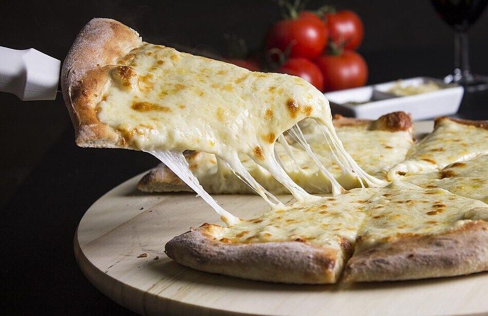 Pizza with cheese